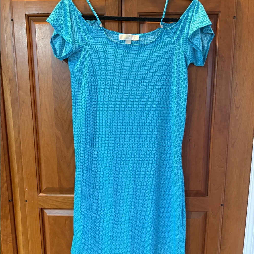 Turquoise Off-Shoulder Dress